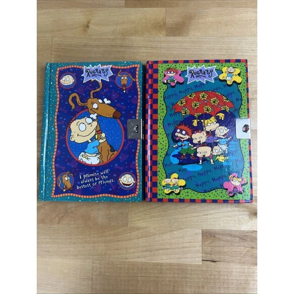 Vintage 1999 Nickelodeon‎ Rugrats Cartoon Diary Journal Set of Two SOME USE